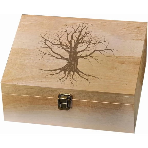 1 Pc Wooden Memory Keepsake Box Decorative Boxes Dead Branches Tree Memory Box with Hinged Lids Plant Keepsake Chest