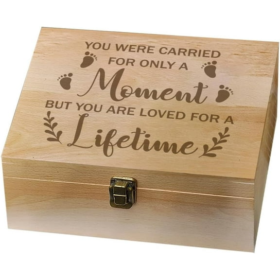 1 Pc Wooden Memory Keepsake Box Miscarry Memory Box with Hinged Lids