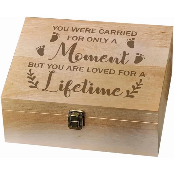 1 Pc Wooden Memory Keepsake Box Miscarry Memory Box with Hinged Lids