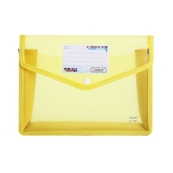 1 Pc Yellow Small Expanding File Folder, Accordion Receipt Organizer with Snap Closure & Front Label Slot, 9.84x7.48 Inch Plastic Coupon Bill Holder Wallet