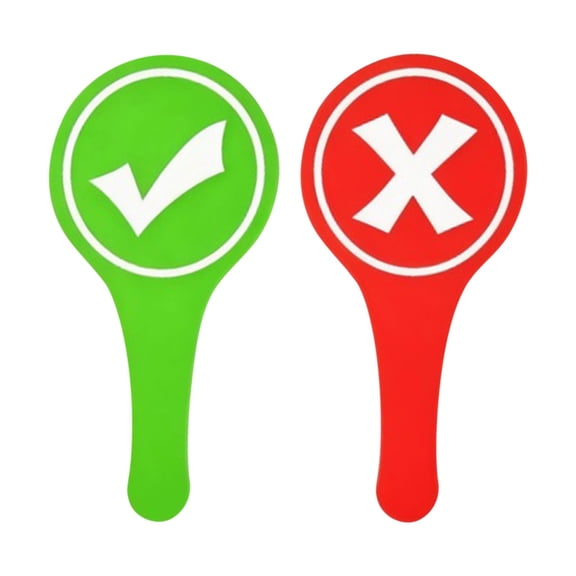 1 Pc Yes/No Classroom Voting Paddles Handy Event Supplies Double Sign Plastic Sign Green Red Yes or No Paddles True False Sign for Home Office, 7.87x3.94 Inch, Multicolor
