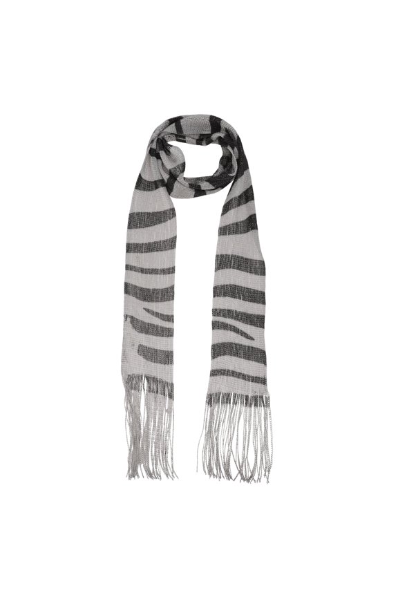 1 Pc Zebra Print Scarf - Animal Print Neck Scarf, Gray, Fine Workmanship, Versatile & Comfortable, Timeless Fashion Accessory