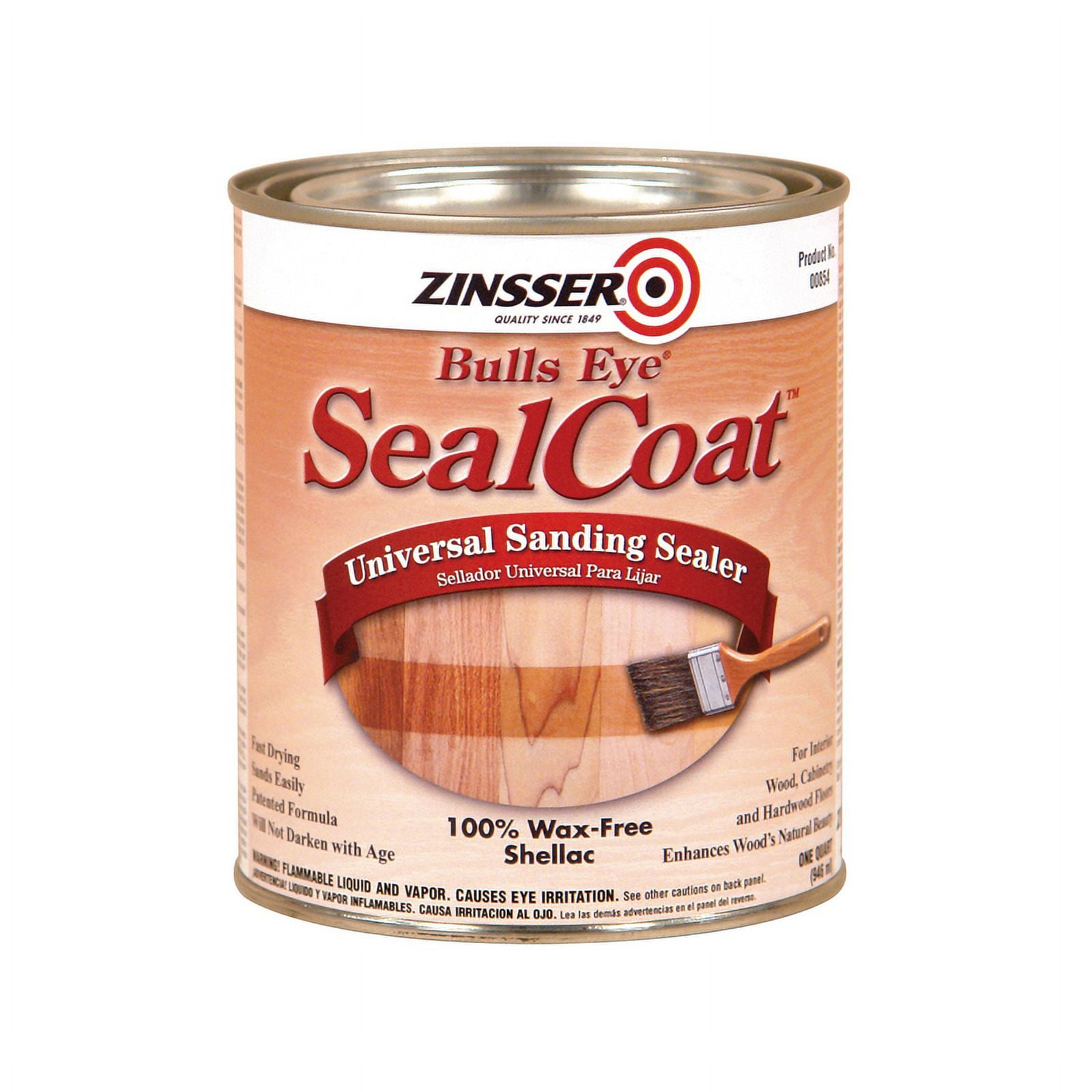 1 Pc, Zinsser Bulls Eye Sealcoat Flat/Matte Clear OilBased Universal