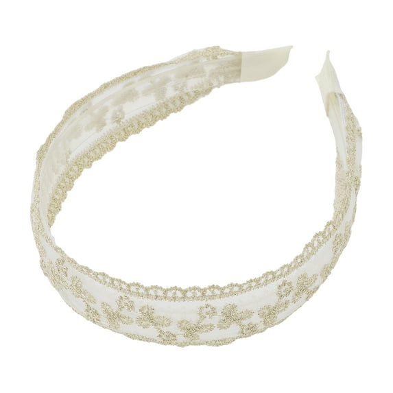 1 Pc imple Fashion Elegant Non-slip Lace Mesh Hairband for Women for Girls Beige
