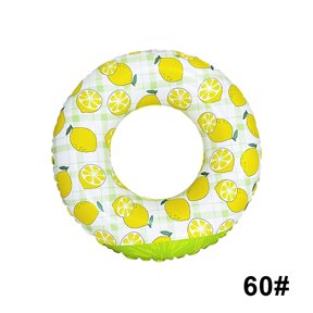 1 Pc lemon Print Swimming Hoop Underarm Hoop Inflatable Floating Hoop Pvc Thickened Swimming Hoop, Suitable For Pool Beach