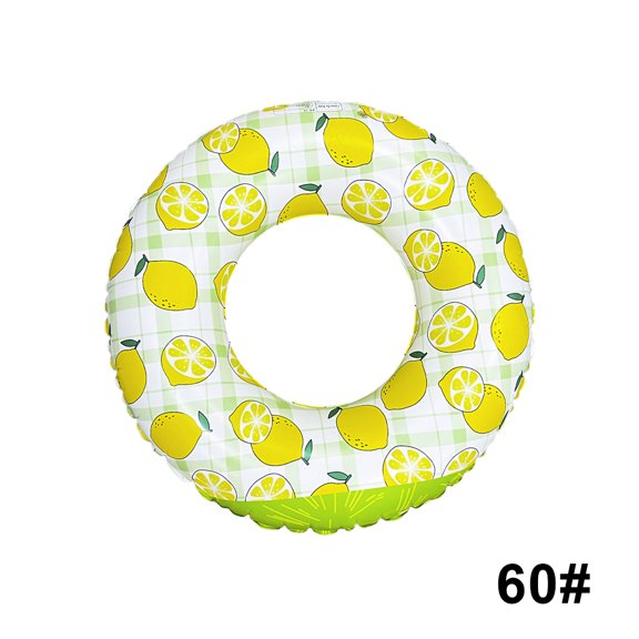 1 Pc lemon Print Swimming Hoop Underarm Hoop Inflatable Floating Hoop Pvc Thickened Swimming Hoop, Suitable For Pool Beach