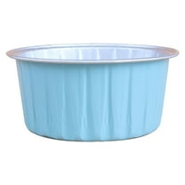 1 Pc Disposable Ramekins Mini Aluminium Foil Baking Cups with Lids Creme Brulee Cupcake Liners, Desert Cheesecake Pans Flan Molds Tin Cups Containers for Party Favor Birthday, Blue