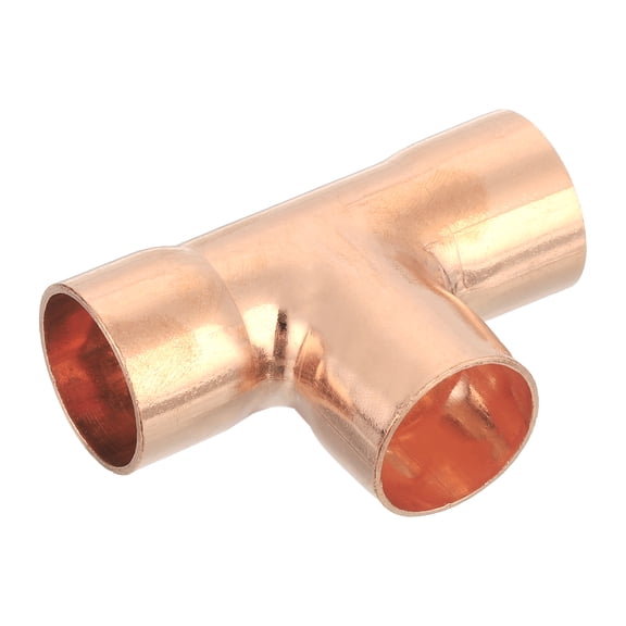 1 Pcs 0.71 inch Tee Copper Fitting Tee Shaped Fittings Connector with Sweat Solder, 54.5x37mm