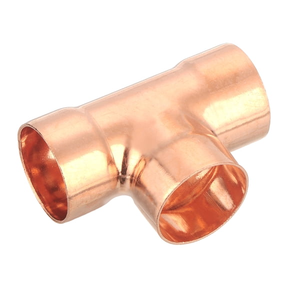 1 Pcs 1.38 inch Tee Copper Fitting Tee Shaped Fittings Connector with Sweat Solder, 83x59mm