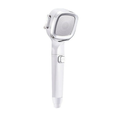 1 Pcs 10.63*3.35inch White 4 Modes High Pressure Shower Head with Stop Button Switch Sprayer, High Pressure Handheld Shower Head with ON/Off Pause Switch, Angle-Adjustable Water Saving
