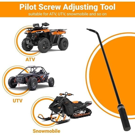 1 Pcs 16.34" Carburetor Pilot Screw Adjusting Tool 110 Angled Head Metal Universal for ATV UTV Snowmobile Hand Operated Tool