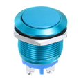 thumbnail image 1 of 1 Pcs 19mm Push Button Switch, IP66 1NO 0-250V 5A Momentary Latching Push Button Starter Light on Off Switch Self-reset, Aluminum Alloy Flat Head Blue, 1 of 7