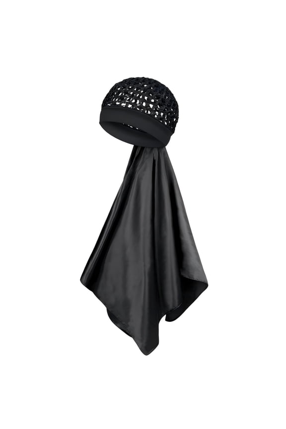 1 Pcs 2 In 1 Wrap Cap Bonnet, Reversible Curly Hair Bonnet for Sleeping, Silk Press & Braid Protection, Adjustable Double Layer Hair Wrap Cap&Net, Elastic Hairsaver Wrap Caps for Natural Braided Locs