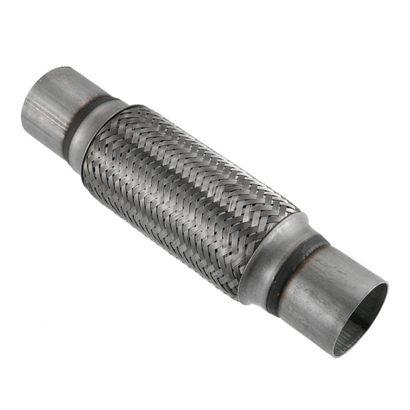 1 Pcs 2.25"x8"x12" Car Exhaust Flex Pipe with Welding Extension Pipe Stainless Steel Silver Tone