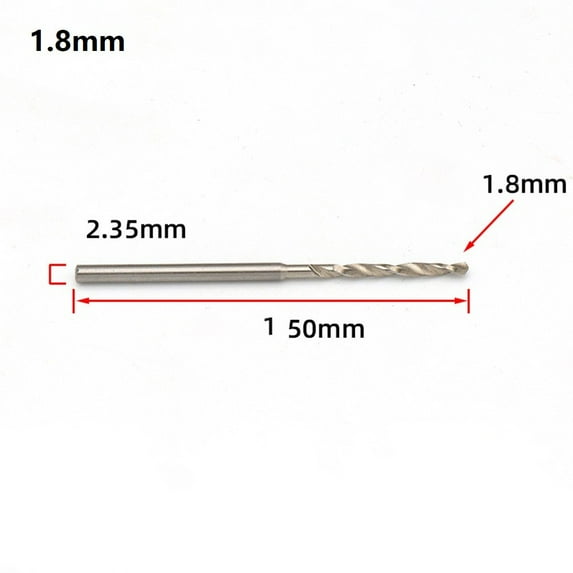 1 Pcs 2.35mm Shank Straight Handle Drill Bit Woodworking Hss Drill Bit 1.8mm