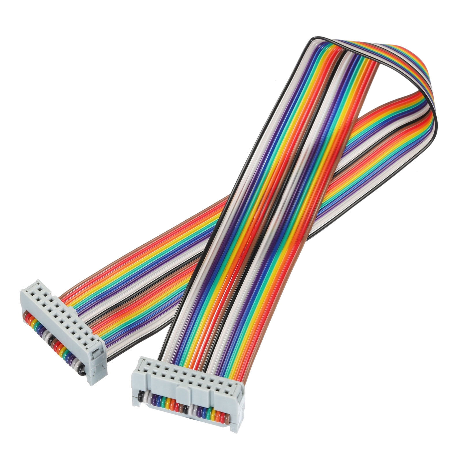 1 Pcs 20 Pin Flat Rainbow Ribbon Cable FC/FC Female Connector 1FT 2