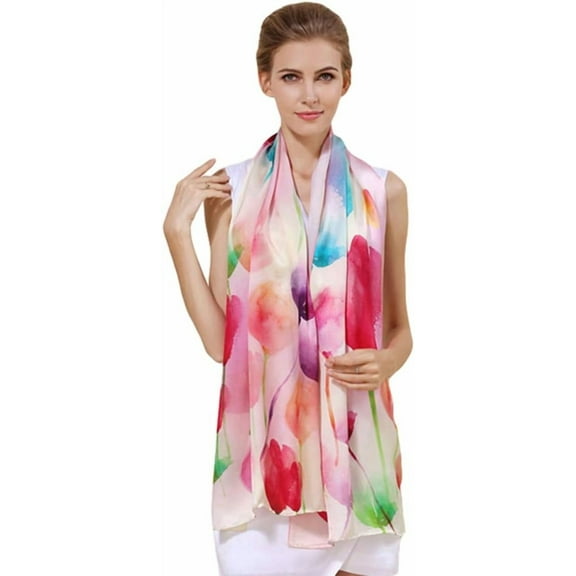 1 Pcs 21.5'' x 21.5'' Large Bandanas Silk Square Head Scarfs Scarves Bandanas Neck Scarf Bandana for Women Girls Silk Long Mulberry Scarf