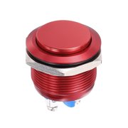 1 Pcs 22mm Push Button Switch, IP66 1NO 0-250V 5A Momentary Latching Push Button Starter Light on Off Switch Self-reset, Aluminum Alloy High Head Red