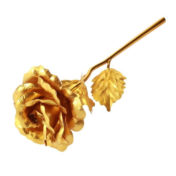 1 Pcs 24K Plated Foil Plated Rose Artificial Gold Rose Wedding Decoration Flower 25x8x8cm Rose Valentine's Day Gift for Lover's Rose