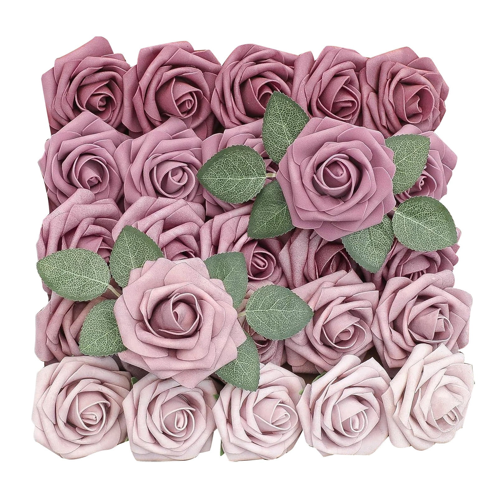 Natural Roses Faux 1 Pcs 25 Artificial Roses Flowers, Real Looking Blush Foam Fake Roses ...