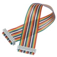 thumbnail image 1 of 1 Pcs 26 Pin Flat Rainbow Ribbon Cable FC/FC Female Connector 1FT 2.54mm Pitch Breadboard Jumper Wires, 1 of 4