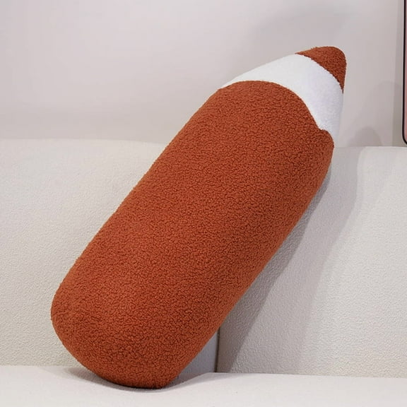 1 Pcs 27in Large Pencil Pillow Cute Classroom Pillows Welcome Back School Cushion Cute Pencil Plush Decor for School Reading Corner Plush Decoration Teacher GiftRed-Brown