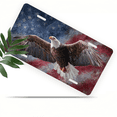 thumbnail image 1 of 1 Pcs 2D Flat License Plate Covers & Frames, American Eagle For Decorative Front, Waterproof For Decoration Aluminum License Plate Covers & Frames Cover For Men Women, 12" X 6", 1 of 6