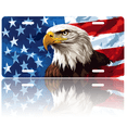 thumbnail image 1 of 1 Pcs 2D Flat License Plate Covers & Frames, American Eagle For Decorative Front, Waterproof For Decoration Aluminum License Plate Covers & Frames Cover For Men Women, 12" X 6", 1 of 7