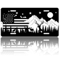 thumbnail image 1 of 1 Pcs 2D Flat License Plate Covers & Frames, American Flag with For Decorative Front, Waterproof For Decoration Aluminum License Plate Covers & Frames Cover For Men Women, 12" X 6", 1 of 7