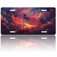 thumbnail image 1 of 1 Pcs 2D Flat License Plate Covers & Frames, American Flag For Decorative Front, Waterproof For Decoration Aluminum License Plate Covers & Frames Cover For Men Women, 12" X 6", 1 of 7