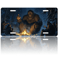 thumbnail image 1 of 1 Pcs 2D Flat License Plate Covers & Frames, Bigfoot and Hunters Around For Decorative Front, Waterproof For Decoration Aluminum License Plate Covers & Frames Cover For Men Women, 12" X 6", 1 of 7