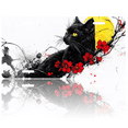 thumbnail image 1 of 1 Pcs 2D Flat License Plate Covers & Frames, Black Cat with Red Flowers For Decorative Front, Waterproof For Decoration Aluminum License Plate Covers & Frames Cover For Men Women, 12" X 6", 1 of 7
