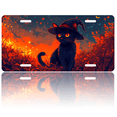 thumbnail image 1 of 1 Pcs 2D Flat License Plate Covers & Frames, A Black Cat Wearing For Decorative Front, Waterproof For Decoration Aluminum License Plate Covers & Frames Cover For Men Women, 12" X 6", 1 of 7