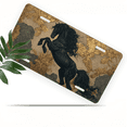 thumbnail image 1 of 1 Pcs 2D Flat License Plate Covers & Frames, Black Horse For Decorative Front, Waterproof For Decoration Aluminum License Plate Covers & Frames Cover For Men Women, 12" X 6", 1 of 6