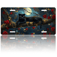 thumbnail image 1 of 1 Pcs 2D Flat License Plate Covers & Frames, Black Panther on a Branch For Decorative Front, Waterproof For Decoration Aluminum License Plate Covers & Frames Cover For Men Women, 12" X 6", 1 of 4