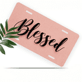 thumbnail image 1 of 1 Pcs 2D Flat License Plate Covers & Frames, Blessed For Decorative Front, Waterproof For Decoration Aluminum License Plate Covers & Frames Cover For Men Women, 12" X 6", 1 of 6