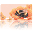 thumbnail image 1 of 1 Pcs 2D Flat License Plate Covers & Frames, Bumblebee on flower For Decorative Front, Waterproof For Decoration Aluminum License Plate Covers & Frames Cover For Men Women, 12" X 6", 1 of 7
