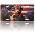 thumbnail image 1 of 1 Pcs 2D Flat License Plate Covers & Frames, Calf with American Flag For Decorative Front, Waterproof For Decoration Aluminum License Plate Covers & Frames Cover For Men Women, 12" X 6", 1 of 7