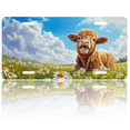 thumbnail image 1 of 1 Pcs 2D Flat License Plate Covers & Frames, A Calf in a Flower For Decorative Front, Waterproof For Decoration Aluminum License Plate Covers & Frames Cover For Men Women, 12" X 6", 1 of 7