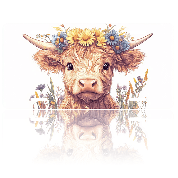 1 Pcs 2D Flat License Plate Covers & Frames, Calves with Flower For Decorative Front, Waterproof For Decoration Aluminum License Plate Covers & Frames Cover For Men Women, 12" X 6"