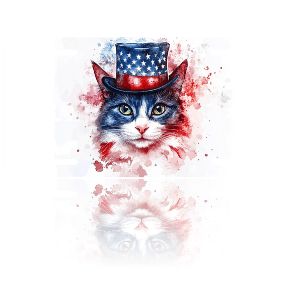 1 Pcs 2D Flat License Plate Covers & Frames, Cat wearing Uncle Sam hat For Decorative Front, Waterproof For Decoration Aluminum License Plate Covers & Frames Cover For Men Women, 12" X 6"