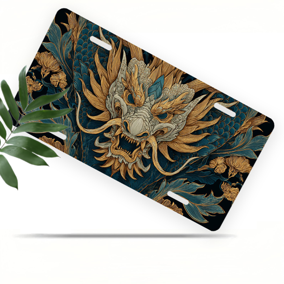 1 Pcs 2D Flat License Plate Covers & Frames, Cherry Blossoms For Decorative Front, Waterproof For Decoration Aluminum License Plate Covers & Frames Cover For Men Women, 12" X 6"