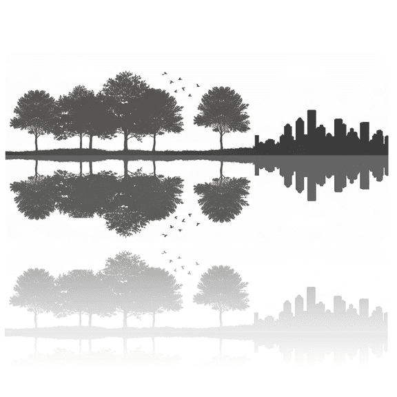 1 Pcs 2D Flat License Plate Covers & Frames, City and Nature For Decorative Front, Waterproof For Decoration Aluminum License Plate Covers & Frames Cover For Men Women, 12" X 6"