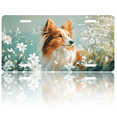 thumbnail image 1 of 1 Pcs 2D Flat License Plate Covers & Frames, Collie in Flowers For Decorative Front, Waterproof For Decoration Aluminum License Plate Covers & Frames Cover For Men Women, 12" X 6", 1 of 7