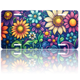 thumbnail image 1 of 1 Pcs 2D Flat License Plate Covers & Frames, Colorful Flowers For Decorative Front, Waterproof For Decoration Aluminum License Plate Covers & Frames Cover For Men Women, 12" X 6", 1 of 7