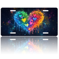 thumbnail image 1 of 1 Pcs 2D Flat License Plate Covers & Frames, Colorful Heart in Space For Decorative Front, Waterproof For Decoration Aluminum License Plate Covers & Frames Cover For Men Women, 12" X 6", 1 of 7