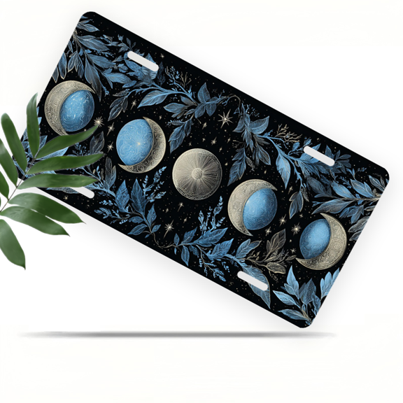 1 Pcs 2D Flat License Plate Covers & Frames, Cow in Stained For Decorative Front, Waterproof For Decoration Aluminum License Plate Covers & Frames Cover For Men Women, 12" X 6"