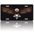 thumbnail image 1 of 1 Pcs 2D Flat License Plate Covers & Frames, Eagle with Skull For Decorative Front, Waterproof For Decoration Aluminum License Plate Covers & Frames Cover For Men Women, 12" X 6", 1 of 7