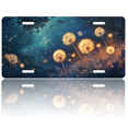 thumbnail image 1 of 1 Pcs 2D Flat License Plate Covers & Frames, Fireflies and Dandelions For Decorative Front, Waterproof For Decoration Aluminum License Plate Covers & Frames Cover For Men Women, 12" X 6", 1 of 7