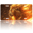 thumbnail image 1 of 1 Pcs 2D Flat License Plate Covers & Frames, Flame Lion For Decorative Front, Waterproof For Decoration Aluminum License Plate Covers & Frames Cover For Men Women, 12" X 6", 1 of 7